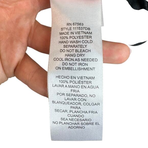 SLNY Black Floral Halter Top Sleeveless Belted Lined Zip Up Maxi Dress Pockets - Picture 11 of 11